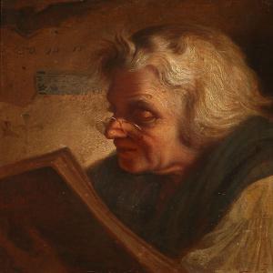 GRANELLI F 1800-1900,An elderly Italian woman reading a book,Bruun Rasmussen DK 2011-02-07