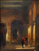 GRANET Francois Marius 1775-1849,Figures in a Chapel Interior,Rowley Fine Art Auctioneers 2013-09-03