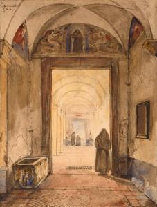 GRANET Francois Marius 1775-1849,Intérieur de cloître avec ,Artcurial | Briest - Poulain - F. Tajan 2024-03-20