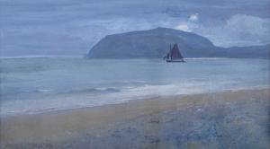 GRANT Carleton 1860-1930,Moonlit coastal scene with sailing boat,1898,Peter Wilson GB 2022-04-14