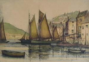 GRANT Edward 1927-1995,Cornish harbour with boats,Rogers Jones & Co GB 2017-03-03