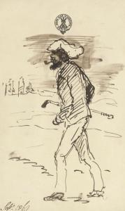 GRANT Francis 1803-1878,A gentleman golfer striding across the course,1869,Christie's GB 2012-05-30