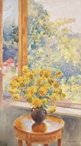 Grant Nicolae 1868-1950,Flowers on the Veranda (Heliopsis at Golești),Artmark RO 2023-06-19