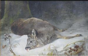GRASHEY Otto 1833-1912,Jagdgemälde "erlegtes Reh",Georg Rehm DE 2021-12-09