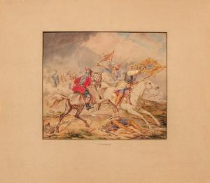 GRASHOF Otto 1812-1876,Storming Mounted Soldiers in Battle at the Gates o,1838,Van Ham DE 2023-11-17