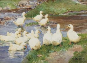 GRASSEL Franz 1861-1948,Ducks by the stream,Neumeister DE 2022-03-31