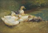 GRASSEL Franz 1861-1948,Five Ducks,Stahl DE 2018-04-28