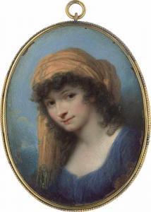 GRASSI Josef,Bildnis einer jungen Frau in blauem Kleid, ein ges,Galerie Bassenge 2020-06-03