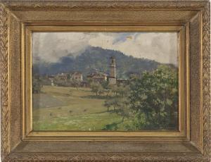 GRASSI Serafino 1863-1904,Scorcio di paese,Della Rocca IT 2011-02-22