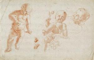 GRASSMAYR Johann George D. 1691-1751,Drei Studien eines Kindes: stehend,Palais Dorotheum 2012-04-03