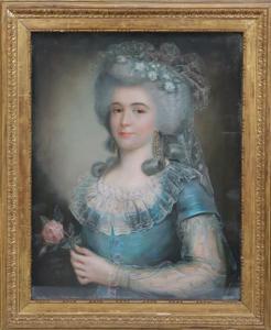 GRASSON Jean Pierre 1775,Portrait de femme à la rose,1797,Auxerre Enchères FR 2019-06-09