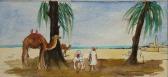 GRATAN M 1900-1900,Camels resting beneath palm trees in Egypt,Rosebery's GB 2010-11-02