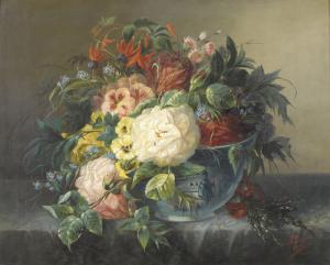 GRAUX AUGUSTE JEAN BAPTISTE,Stillleben mit Blumen in asiatischer Vase,1873,Dobiaschofsky 2011-05-11