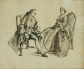 GRAVELOT Hubert Fr. d'Anville 1699-1773,An elegant couple conversing,Sworders GB 2020-09-22
