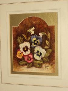 GRAVES Marie 1900-1900,Flowerpiece with pansies,Bonhams GB 2011-12-13