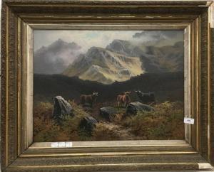 GRAY Cedric,Highland Cattle in a Mountainous Landscape,1993,Rowley Fine Art Auctioneers 2019-04-13