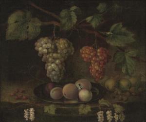 GRAY George 1758-1819,Peaches on a pewter platter, grapes on the vine, w,Christie's GB 2008-02-19