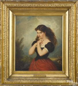 GRAY Henri Peters 1819-1877,portrait of a young woman,Pook & Pook US 2017-10-07