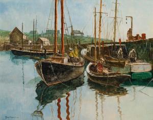 GRAY Jack Lorimer 1927-1981,Dock Scene,1947,Shannon's US 2023-10-26