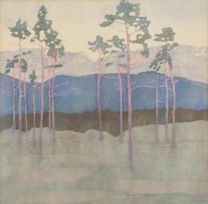 GRAY Norah Neilson 1882-1931,Trees and Mountains,Bonhams GB 2016-04-12