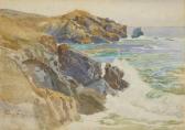 GRAY Percy 1869-1952,Waves crashing on a rocky coastline,John Moran Auctioneers US 2020-11-17