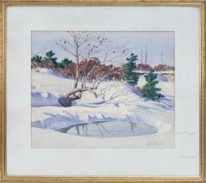 GRAY Ralph 1880-1944,Snow scene landscape,1938,Eldred's US 2016-01-23