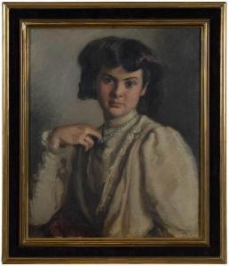 GRAY Ronald 1868-1951,Portrait of a Young Woman with Green Beads,1907,Brunk Auctions US 2019-07-19