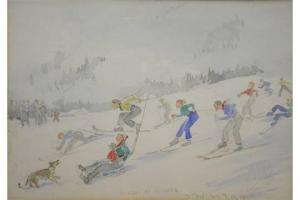 GRAY Ronald 1868-1951,Sunday at Villars,1937,Andrew Smith and Son GB 2015-05-19