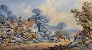 GRAY William Hal 1820-1895,A Village Scene, with Figures by a Horse and,19th Century,John Nicholson 2019-10-02