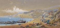 GRAY William 1900-1900,Italienische Küstenlandschaft mit kleinem Fischerort,Schloss DE 2009-12-05