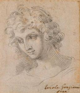 GRAZIANI Ercole 1688-1765,Head study of a young man with curly hair.,Galerie Koller CH 2009-03-23