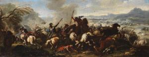 GRAZIANI Pietro 1600-1700,A cavalry skirmish before an extensive landscape; ,Bonhams GB 2020-12-17