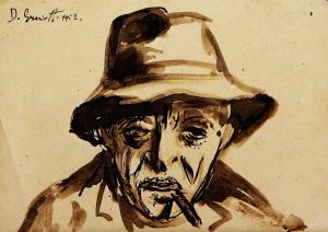 GRAZIOTTI DANTE 1919-2008,Uomo con sigaretta e cappello,1952,Capitolium Art Casa d'Aste 2010-11-16