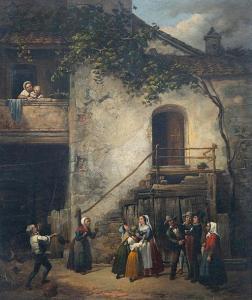 GRAZZINI EUFEMIO 1823-1883,The Village Wedding,1859,Shapiro Auctions US 2020-07-25