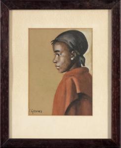 GREAVES Constance Helen 1882-1966,profile of a young girl,Ashbey's ZA 2022-08-25