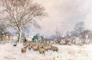 GREAVES William 1852-1938,Sheep in snow,1910,Tennant's GB 2024-03-16