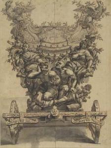GRECOLINI Giovanni Antonio 1675-1725,A Pair of Designs for a Processional Coac,1725,Swann Galleries 2004-01-29