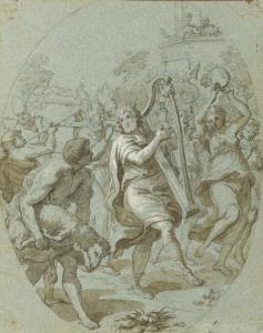 GRECOLINI Giovanni Antonio 1675-1725,King David playing the harp (2 Samuel ,17th century,Neumeister 2022-09-28