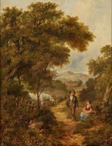 GREEN Alfred H 1844-1862,Two figures with a horse by a woodland path,Rosebery's GB 2019-07-17