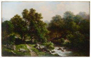 GREEN BUTLER Joseph 1901-1981,Lush Wooded Landscape with Stream,Burchard US 2014-04-27