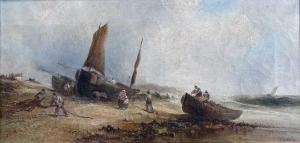 GREEN John Kenneth 1828-1879,Beached boats and Fisherfolk,David Lay GB 2022-09-15
