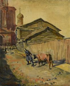 GREEN John Kenneth 1828-1879,Cow in Moscow Street,1956,Cheffins GB 2020-01-23