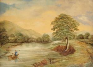 GREEN William 1900-1900,The River Llanrwst, Denbigh, Wales,Simpson Galleries US 2016-03-05