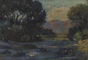 GREENBAUM Joseph 1864-1940,Wooded river landscape with mountains in the dista,Rosebery's 2023-07-19