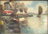 GREENSTEIN M. M 1900-1900,SAILBOAT SALONG THE SHORE,1930,Susanin's US 2010-01-16