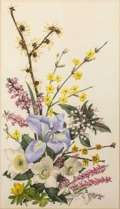 GREENWOOD Leslie 1800-1800,Still life of flowers,1973,Mallams GB 2024-01-10