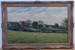 Greenwood P,Sheep grazing within a landscape,1901,Lacy Scott & Knight GB 2018-03-24