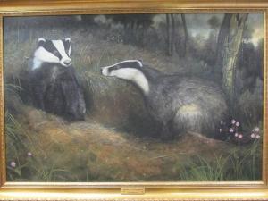 GREENWOOD Timothy 1946-2010,Badgers at Lullingstone,Cheffins GB 2017-07-27