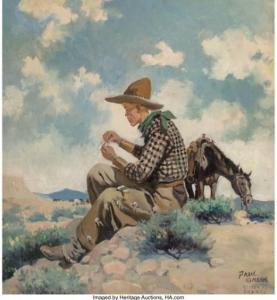 GREGG Paul 1876-1949,Cowboy Resting,1924,Heritage US 2022-10-28