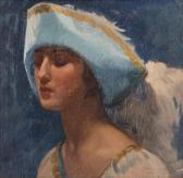 GREGORIETTI SALVATORE 1870-1952,Mezzobusto femminile,1925,Trionfante IT 2016-12-01